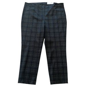 Michel Studio "Carson" Grey Plaid Slim Leg Pant 20W